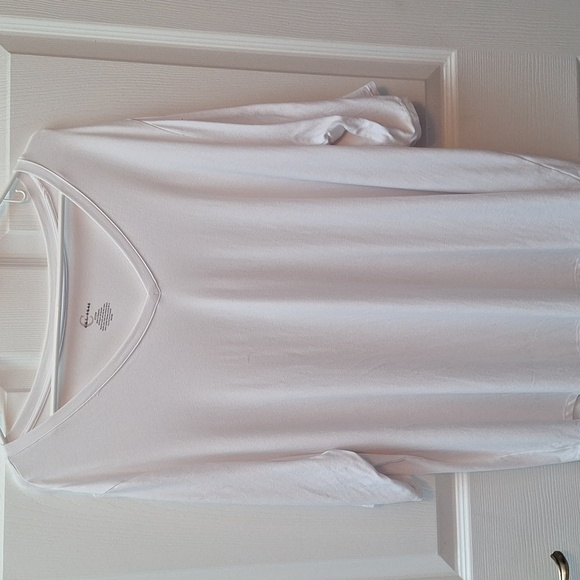 J womens Cato solid white short sleeve stretch plus size top 22/24W - Picture 1 of 3